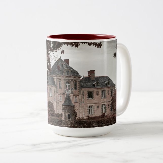 Old European Mansion Two-Tone Coffee Mug (Front Right)