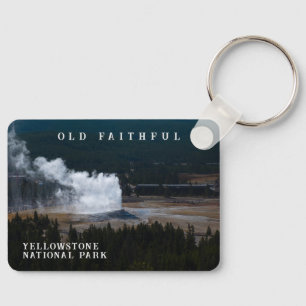Old Faithful Geyser Eruption Yellowstone Key Ring