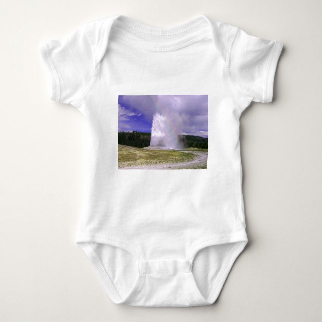 Old Faithful in Yellowstone National Park Baby Bodysuit (Front)