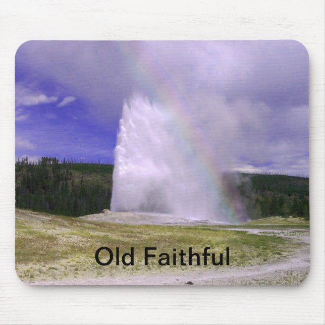 Old Faithful in Yellowstone National Park Mouse Pad (Front)