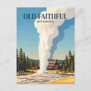 Old Faithful USA Postcard