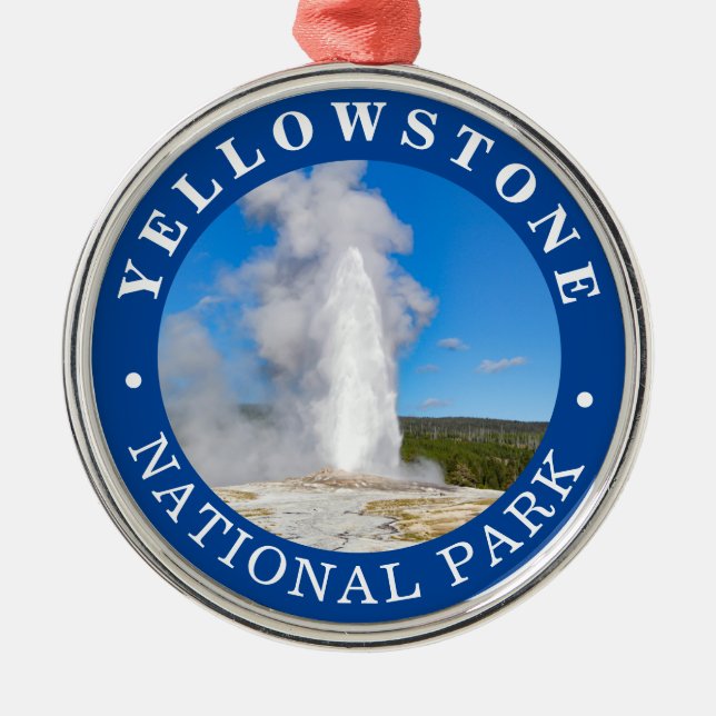 Old Faithful Yellowstone National Park Metal Ornament (Front)