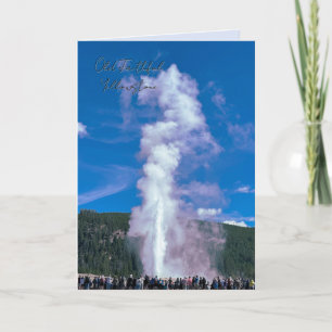 Old Faithful Yellowstone Park Personalise message  Card