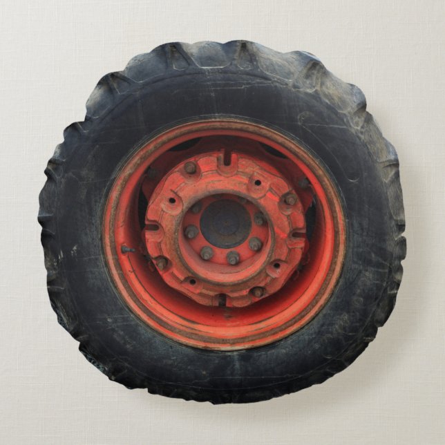 Old Farm Tractor Tire Round Cushion (Front)