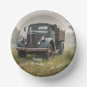 Old Farm Truck  Paper Plate