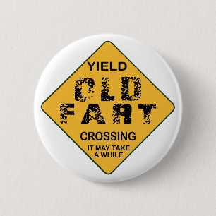 Old Fart Crossing 6 Cm Round Badge