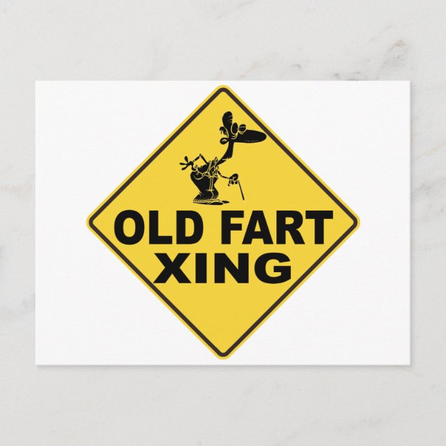 Old Fart Crossing Postcard (Front)