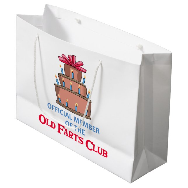 Old Farts Club Large Gift Bag (Front Angled)