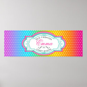 Old Fashion Candy Sweet Shoppe Banner Poster