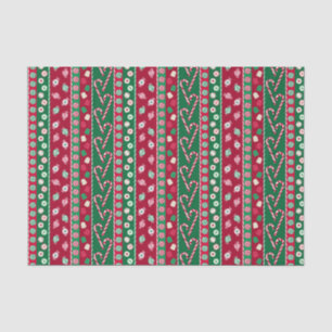 Old Fashion Christmas Candies Stripes Pattern Tissue Paper