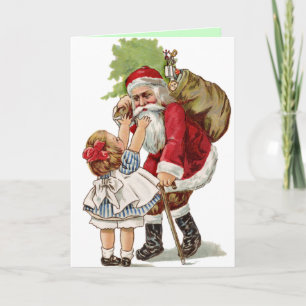 Old Fashion Christmas Card Vintage Santa