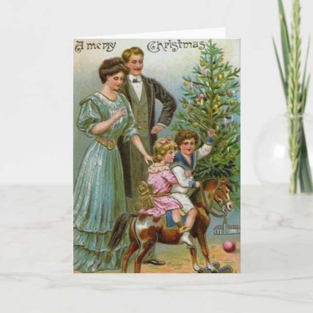 Old Fashion Christmas Holiday Card (Front)