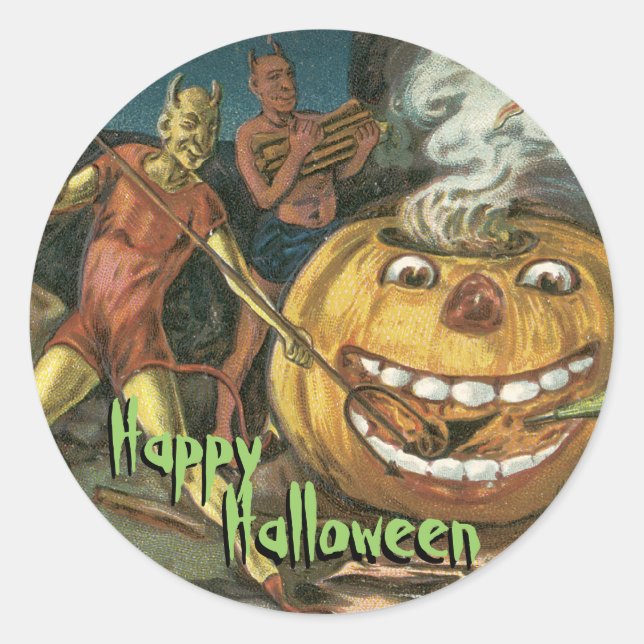 Old Fashion Halloween Stickers - Devils (Front)