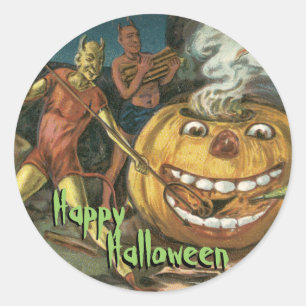 Old Fashion Halloween Stickers - Devils
