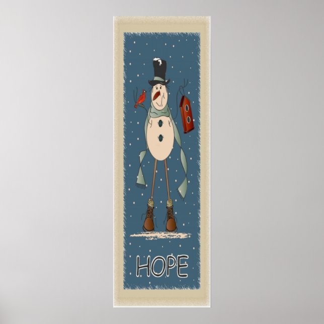 Old Fashion Hope Snowman | Christmas Poster (Front)
