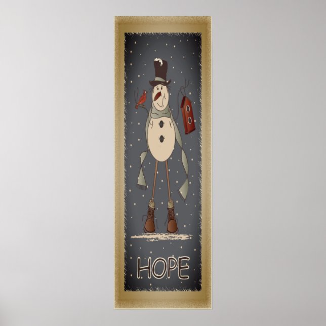 Old Fashion Hope Snowman | Christmas Poster (Front)