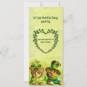 OLD FASHION IRISH CATS ,ST.PATRICK'S DAY PARTY INVITATION