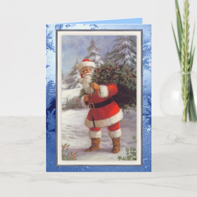 Old Fashion Santa Christmas Card (Front)