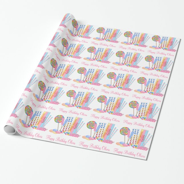 Old Fashion Sweet Shoppe Wrapping Paper (Unrolled)