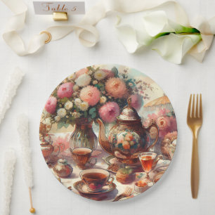 Old Fashion Tea Party Paper Plate
