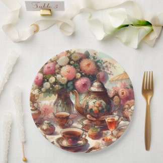 Old Fashion Tea Party Paper Plate