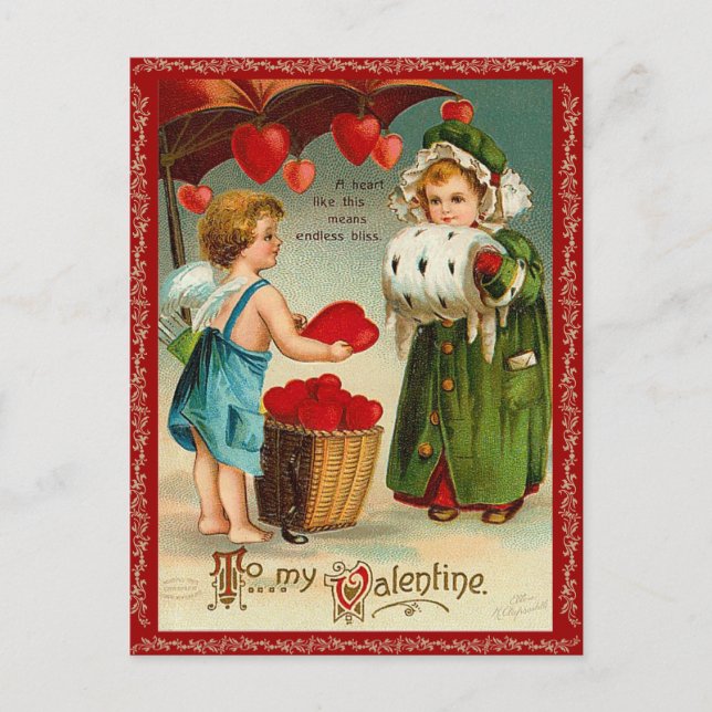Old Fashion Valentine Postcard (Front)