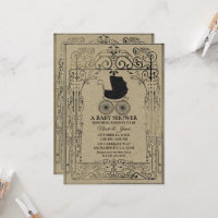Old Fashion Vintage Carriage Deco Baby Shower