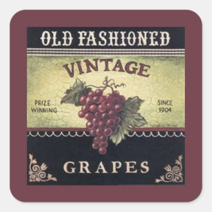 Old Fashion Vintage Grapes Wine Crate Label