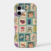 Old fashion vintage stamps Modern mid century