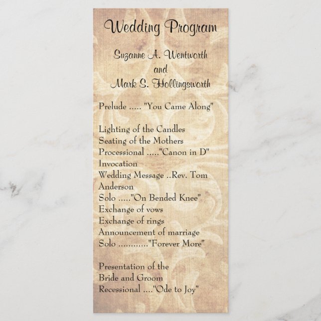 Old Fashion Wedding Programs (Front)