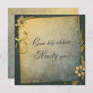 old-fashioned 90th Birthday Invite