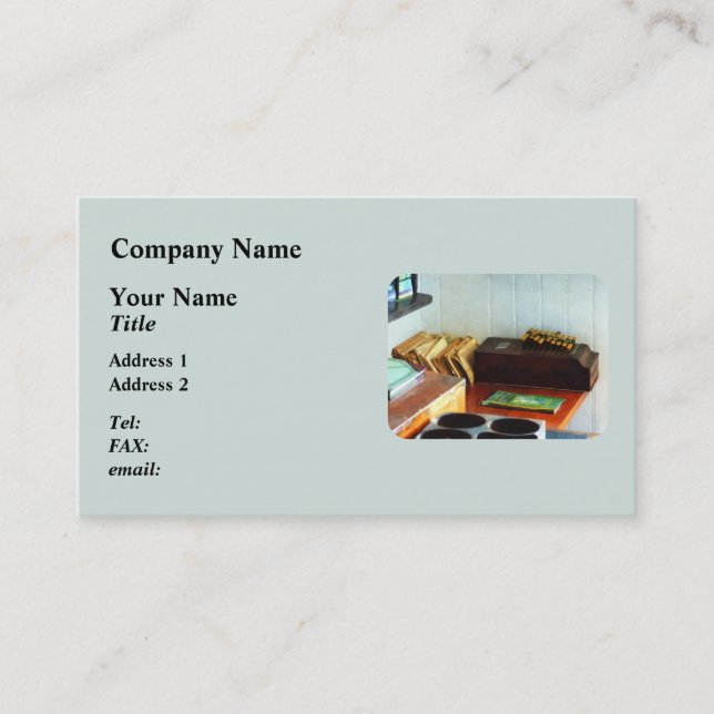Old Fashioned Adding Machine Business Card (Front)