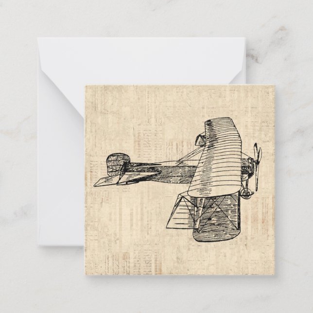 Old Fashioned Aeroplane Card (Front)