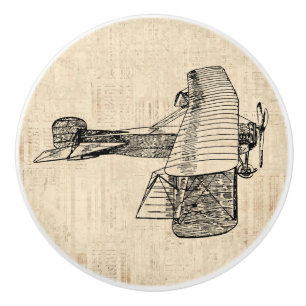 Old Fashioned Aeroplane Ceramic Knob