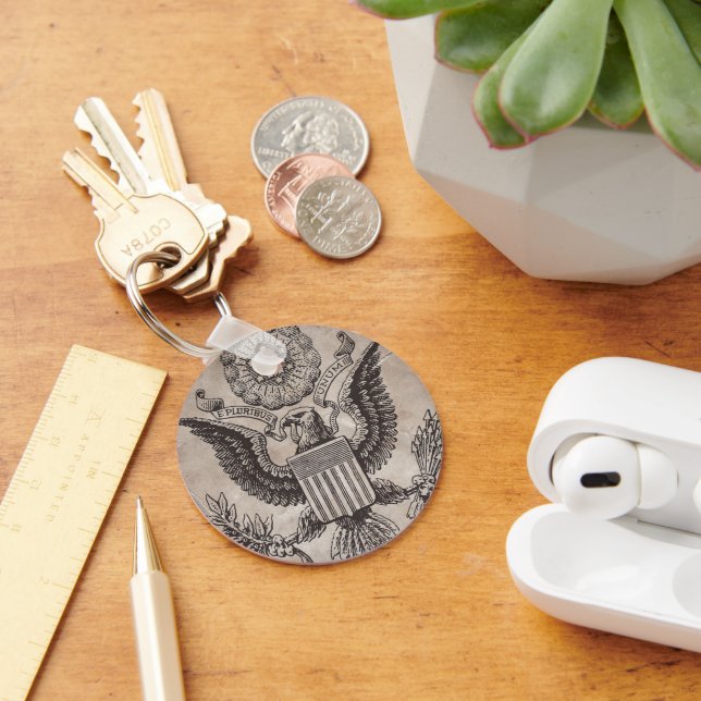 Old Fashioned American Coat of Arms Key Ring (Desk)
