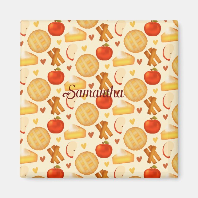 Old Fashioned Apple Pie And Ingredients Magnet (Front)