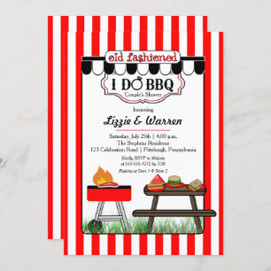 Old Fashioned Backyard I Do BBQ Couples Shower Invitation