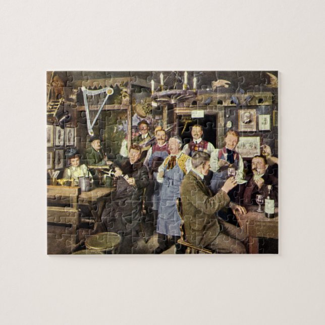 Old Fashioned Bar with People Celebrating, a Party Jigsaw Puzzle (Horizontal)