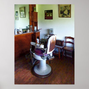 Old-Fashioned Barber Chair Poster