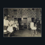 Old-Fashioned Barbershop 1912 Vintage Postcard<br><div class="desc">A reproduction of a vintage image shows an Old-Fashioned Barbershop 1912. R687124</div>