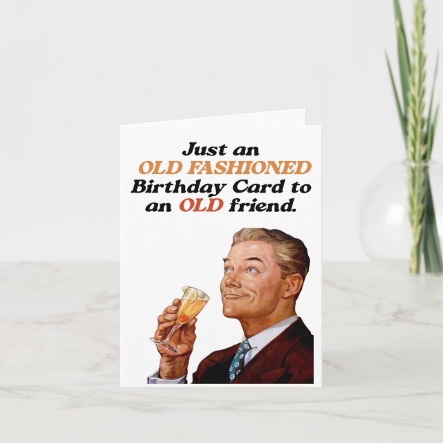 Old Fashioned Birthday Greeting Card (Front)
