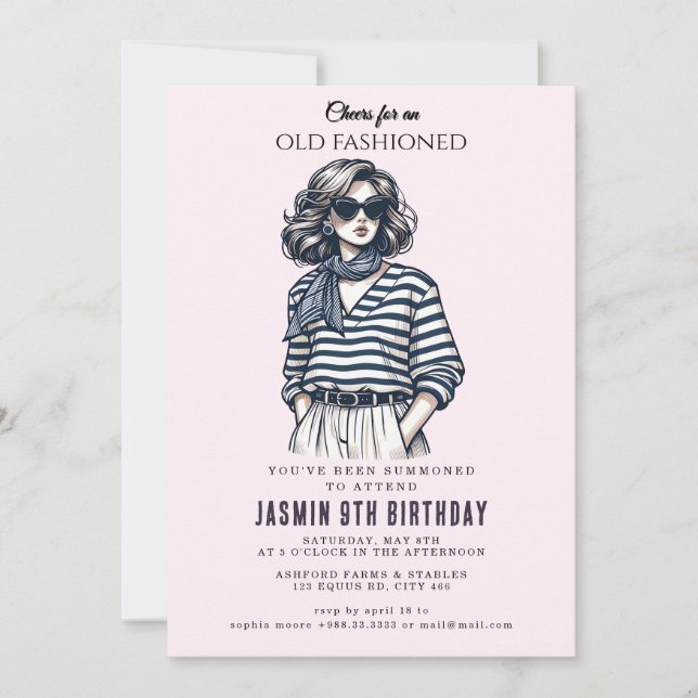 Old Fashioned" Birthday Invitation (Front)