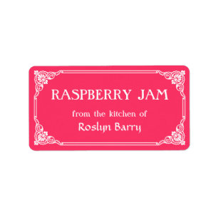 Old Fashioned Border Raspberry Jam Jar Label