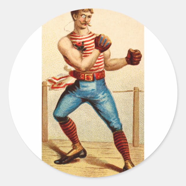 Old Fashioned Boxer Boxing 1800's Classic Round Sticker (Front)