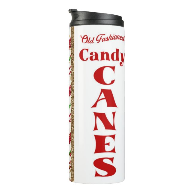 Old Fashioned Candy Canes Thermal Tumbler (Rotated Right)