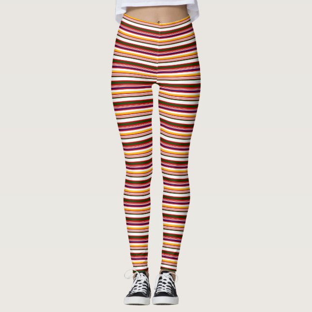 Old Fashioned Candy Stripes Leggings (Front)
