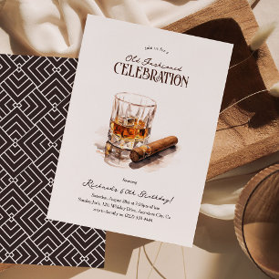 Old Fashioned Celebration Masculine Adult Birthday Invitation