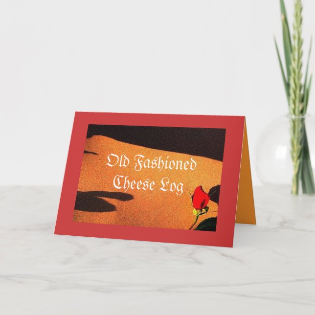 Old Fashioned Cheese Log Recipe Card (Front)