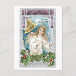Old-fashioned Christmas, Angel Holiday Postcard