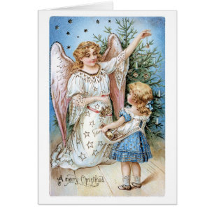 Old-fashioned Christmas, Angel with Girl